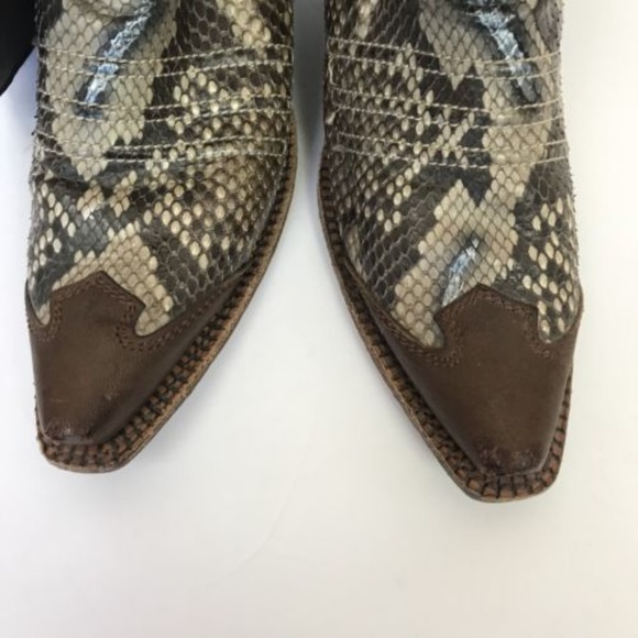 Corral Vintage Python Brown Cowgirl Boots Size 8 M - Picture 2 of 6